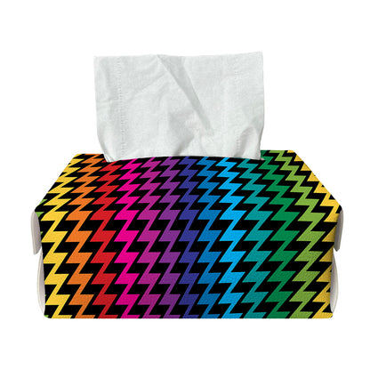 Rainbow Gay Pride Zigzag Pattern Print Rectangle Tissue Box Cover
