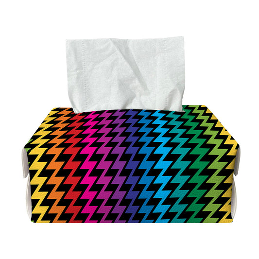 Rainbow Gay Pride Zigzag Pattern Print Rectangle Tissue Box Cover
