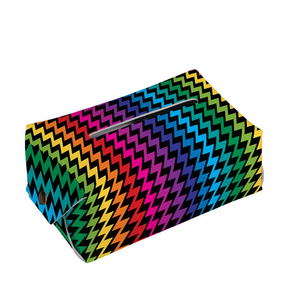Rainbow Gay Pride Zigzag Pattern Print Rectangle Tissue Box Cover