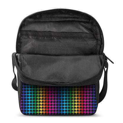 Rainbow Gay Pride Zigzag Pattern Print Rectangular Crossbody Bag