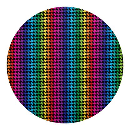 Rainbow Gay Pride Zigzag Pattern Print Round Blanket