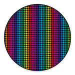Rainbow Gay Pride Zigzag Pattern Print Round Floor Mat