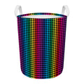 Rainbow Gay Pride Zigzag Pattern Print Round Laundry Basket