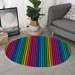 Rainbow Gay Pride Zigzag Pattern Print Round Rug