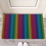 Rainbow Gay Pride Zigzag Pattern Print Rubber Doormat