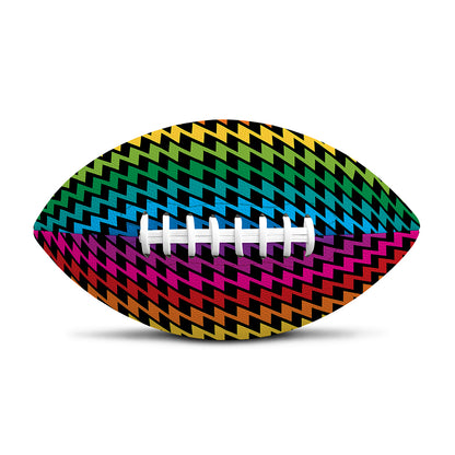 Rainbow Gay Pride Zigzag Pattern Print Rugby Ball