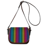 Rainbow Gay Pride Zigzag Pattern Print Saddle Bag