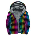 Rainbow Gay Pride Zigzag Pattern Print Sherpa Lined Zip Up Hoodie