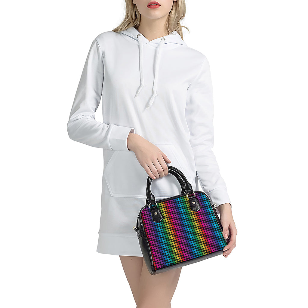 Rainbow Gay Pride Zigzag Pattern Print Shoulder Handbag