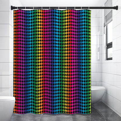 Rainbow Gay Pride Zigzag Pattern Print Shower Curtain