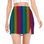 Rainbow Gay Pride Zigzag Pattern Print Side Slit Mini Skirt