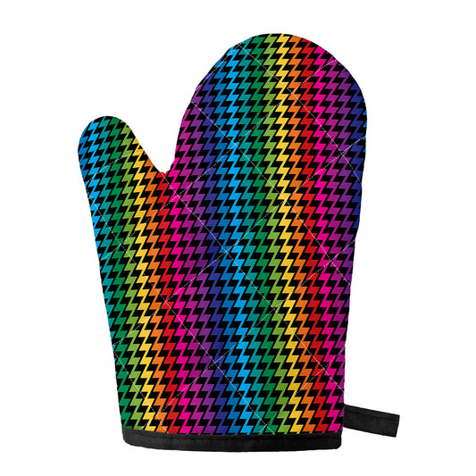 Rainbow Gay Pride Zigzag Pattern Print Single Oven Mitt
