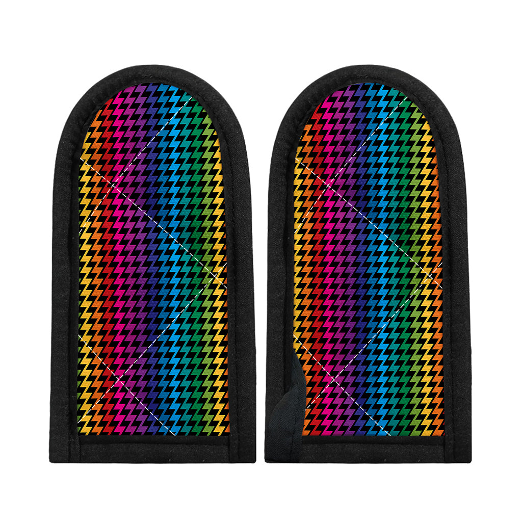Rainbow Gay Pride Zigzag Pattern Print Skillet Handle Cover