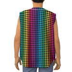 Rainbow Gay Pride Zigzag Pattern Print Sleeveless Baseball Jersey