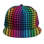 Rainbow Gay Pride Zigzag Pattern Print Snapback Cap