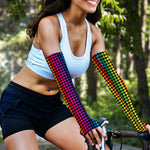 Rainbow Gay Pride Zigzag Pattern Print Sun Protection Arm Sleeves