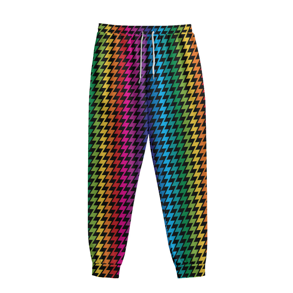 Rainbow Gay Pride Zigzag Pattern Print Sweatpants
