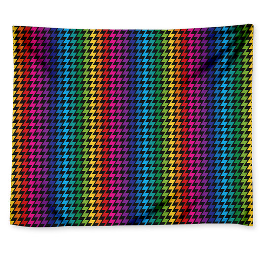 Rainbow Gay Pride Zigzag Pattern Print Tapestry