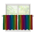 Rainbow Gay Pride Zigzag Pattern Print Tier Curtains