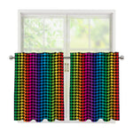 Rainbow Gay Pride Zigzag Pattern Print Tier Curtains