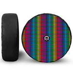 Rainbow Gay Pride Zigzag Pattern Print Tire Cover With Camera Hole