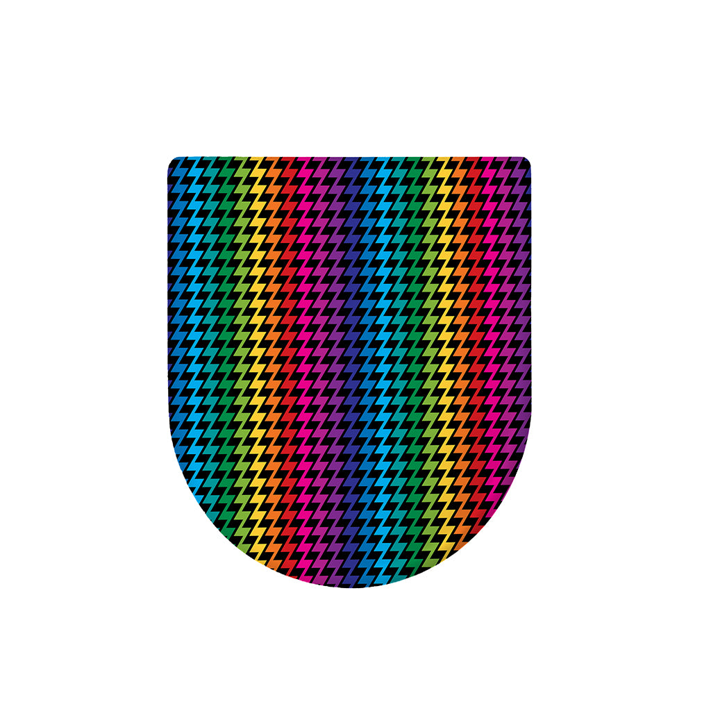 Rainbow Gay Pride Zigzag Pattern Print Toilet Lid Cover