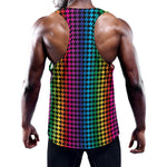 Rainbow Gay Pride Zigzag Pattern Print Training Tank Top