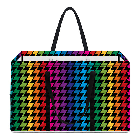 Rainbow Gay Pride Zigzag Pattern Print Utility Tote Bag
