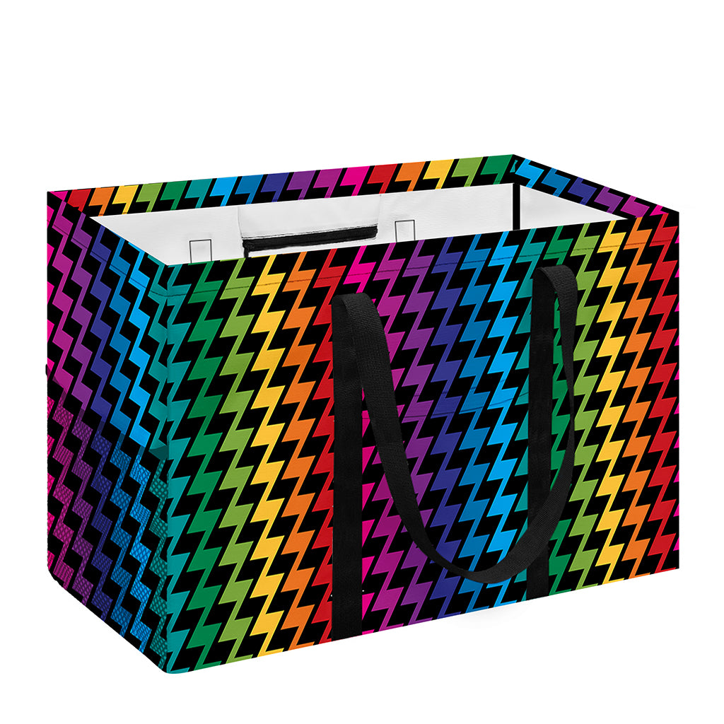 Rainbow Gay Pride Zigzag Pattern Print Utility Tote Bag
