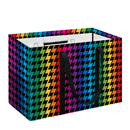 Rainbow Gay Pride Zigzag Pattern Print Utility Tote Bag