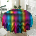 Rainbow Gay Pride Zigzag Pattern Print Waterproof Round Tablecloth