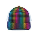 Rainbow Gay Pride Zigzag Pattern Print White Mesh Trucker Hat