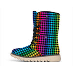 Rainbow Gay Pride Zigzag Pattern Print Winter Boots