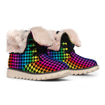 Rainbow Gay Pride Zigzag Pattern Print Winter Boots