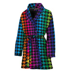 Rainbow Gay Pride Zigzag Pattern Print Women's Bathrobe