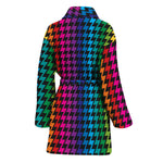 Rainbow Gay Pride Zigzag Pattern Print Women's Bathrobe