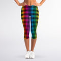 Rainbow Gay Pride Zigzag Pattern Print Women's Capri Leggings