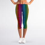 Rainbow Gay Pride Zigzag Pattern Print Women's Capri Leggings