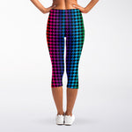Rainbow Gay Pride Zigzag Pattern Print Women's Capri Leggings
