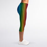 Rainbow Gay Pride Zigzag Pattern Print Women's Capri Leggings