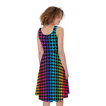 Rainbow Gay Pride Zigzag Pattern Print Women's Sleeveless Dress