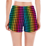 Rainbow Gay Pride Zigzag Pattern Print Women's Split Running Shorts
