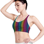Rainbow Gay Pride Zigzag Pattern Print Women's Sports Bra