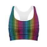 Rainbow Gay Pride Zigzag Pattern Print Women's Sports Bra