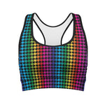 Rainbow Gay Pride Zigzag Pattern Print Women's Sports Bra