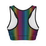 Rainbow Gay Pride Zigzag Pattern Print Women's Sports Bra