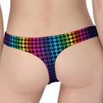 Rainbow Gay Pride Zigzag Pattern Print Women's Thong