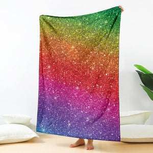 Rainbow (NOT Real) Glitter Artwork Print Blanket