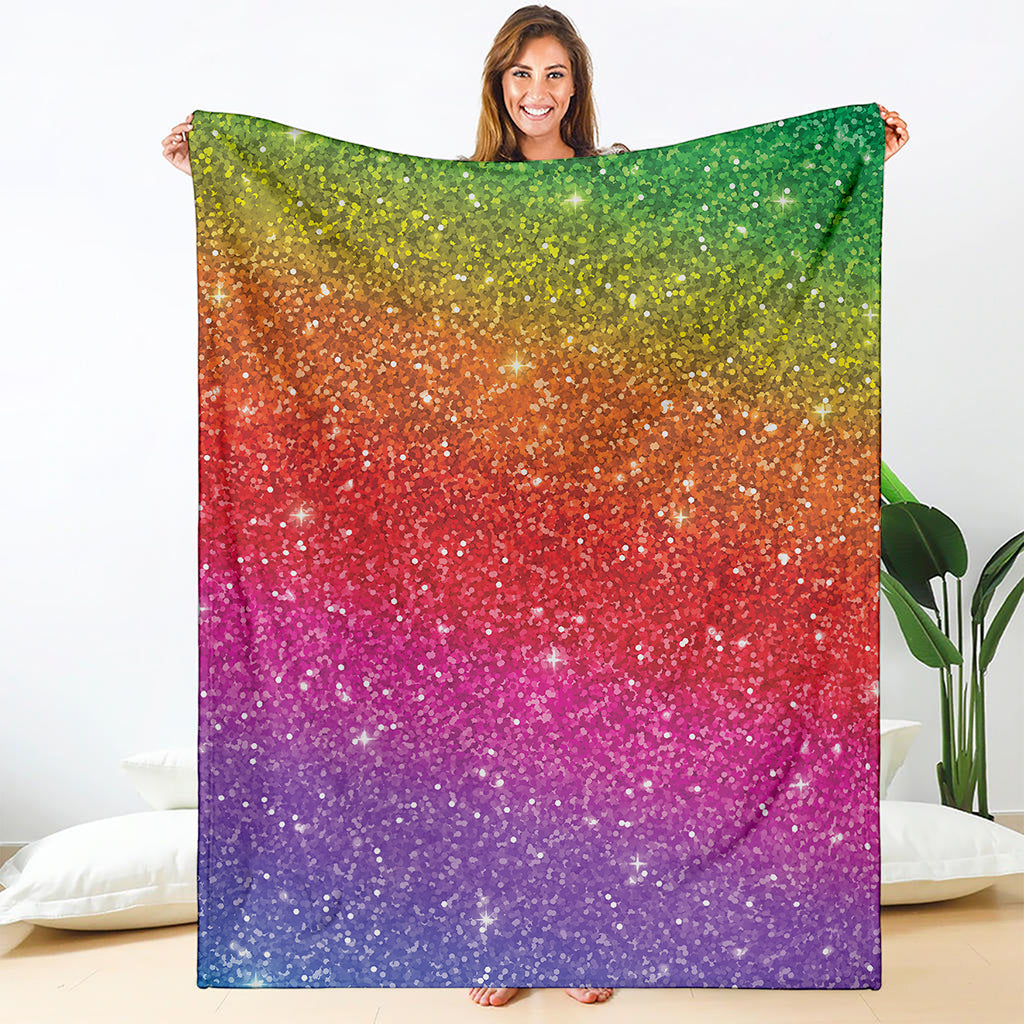 Rainbow (NOT Real) Glitter Artwork Print Blanket