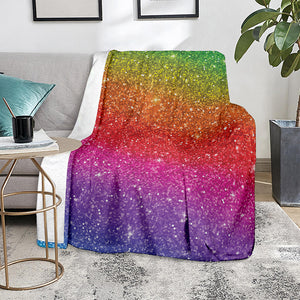 Rainbow (NOT Real) Glitter Artwork Print Blanket